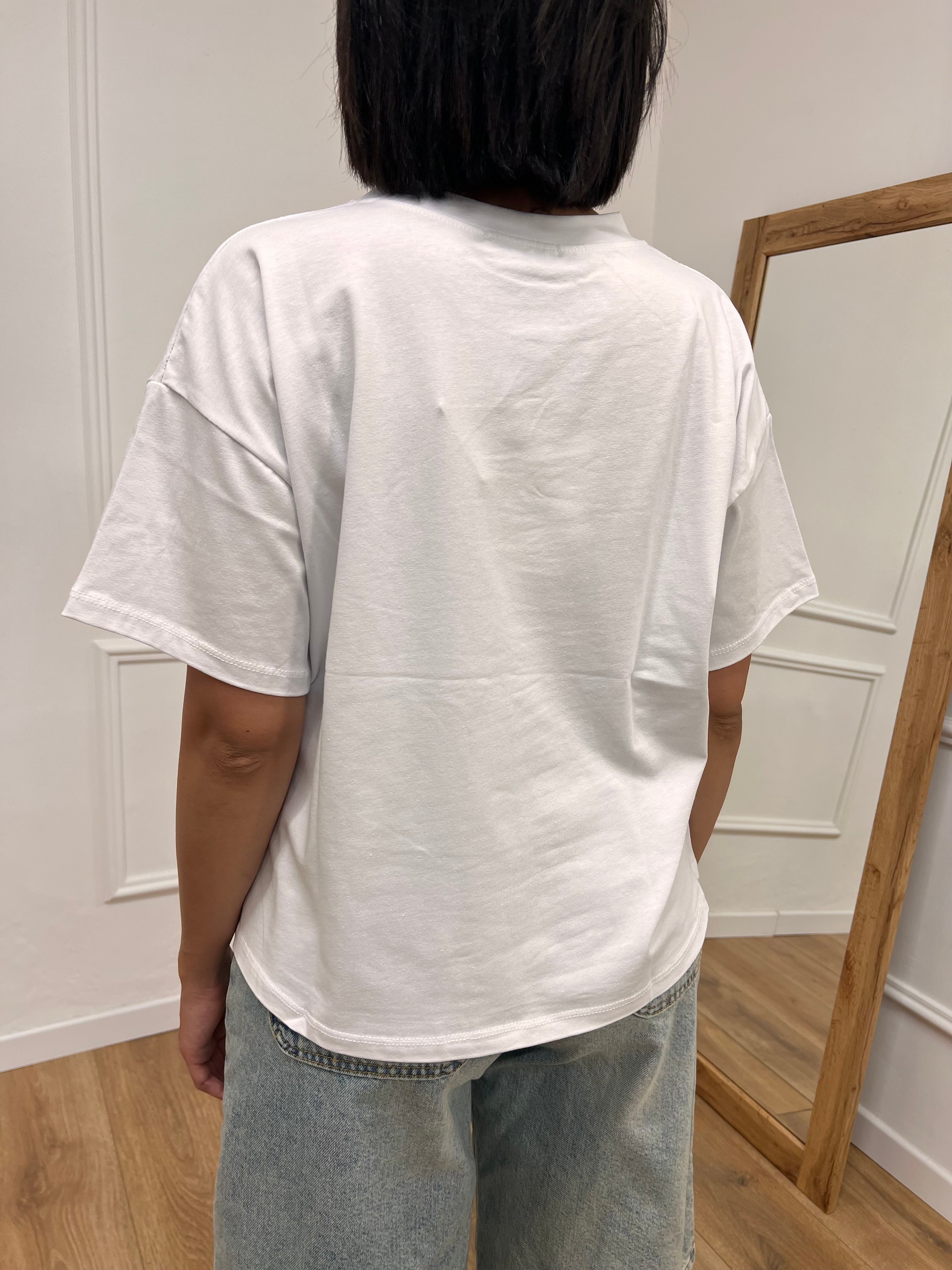 T-SHIRT M/C GIROCOLLO ST. TROPEZ BIANCO MOTEL