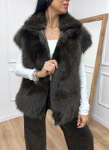 GILET ECOFUR CON CERNIERA MORO GLAMOROUS