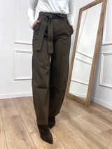 PANTALONE VITA ALTA CON FUSCIACCA AYLIN MORO