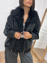 GIACCA 3 in 1 ECOPELLE + GILET MONGOLIA VITTORIA NERO