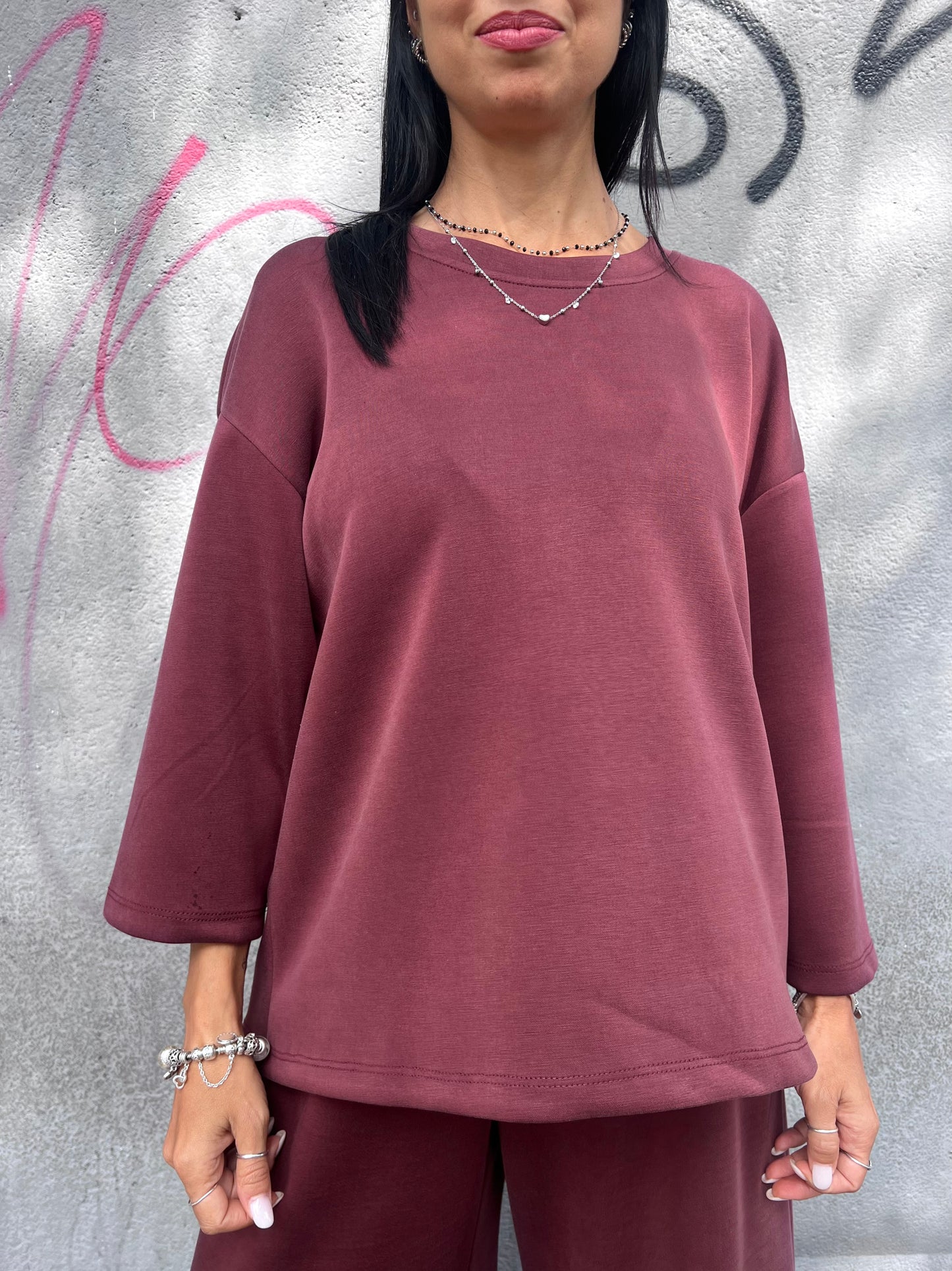 SUSY MIX COMPLETO FELPA& PANTALONE MARIKA BURGUNDY