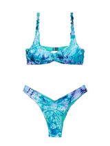 BIKINI TOP CON SLIP FISSO FANTASIA AZZURRO