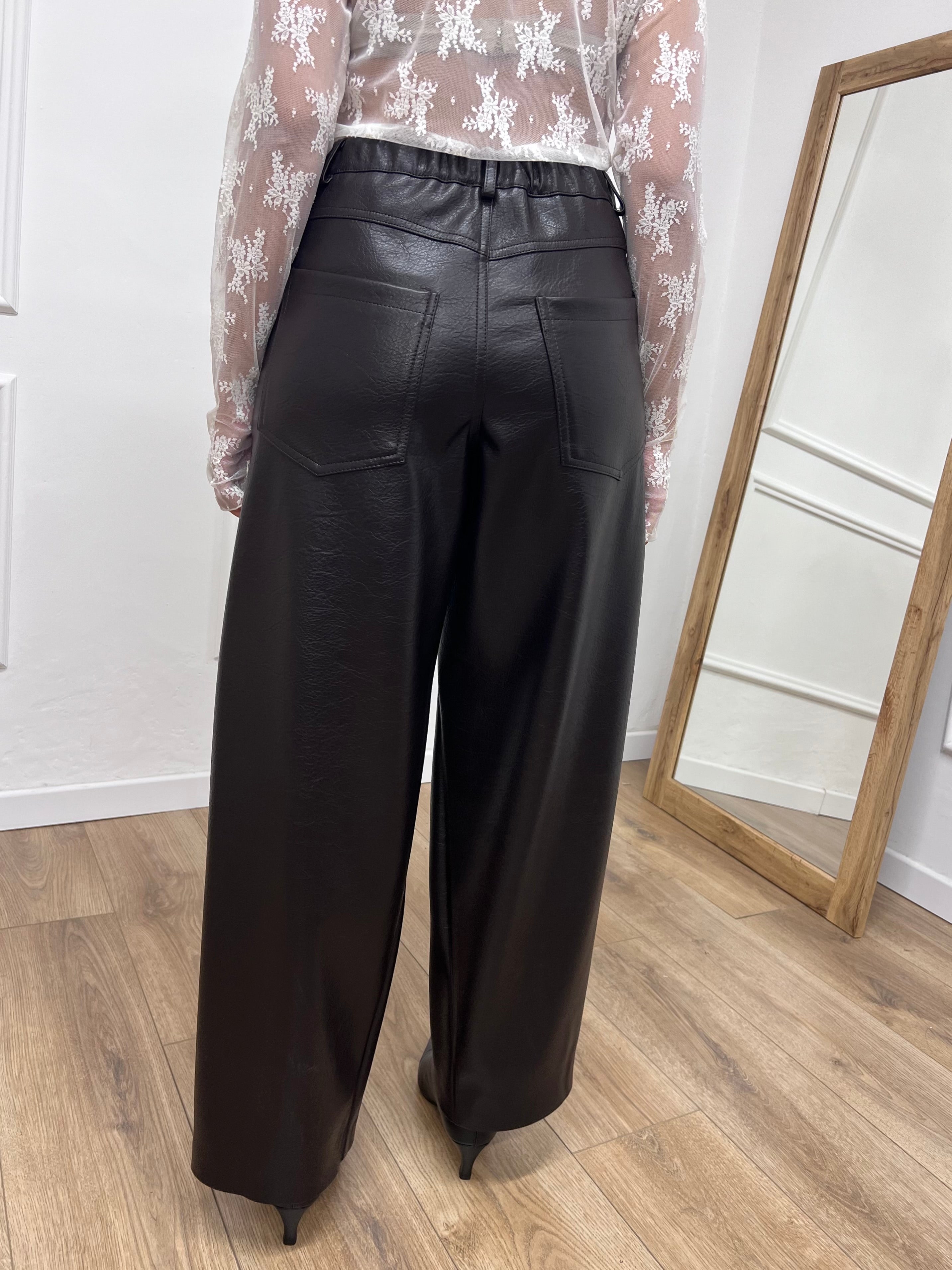 PANTALONE VITA REGOLARE ECOPELLE BEA MORO SUSY MIC