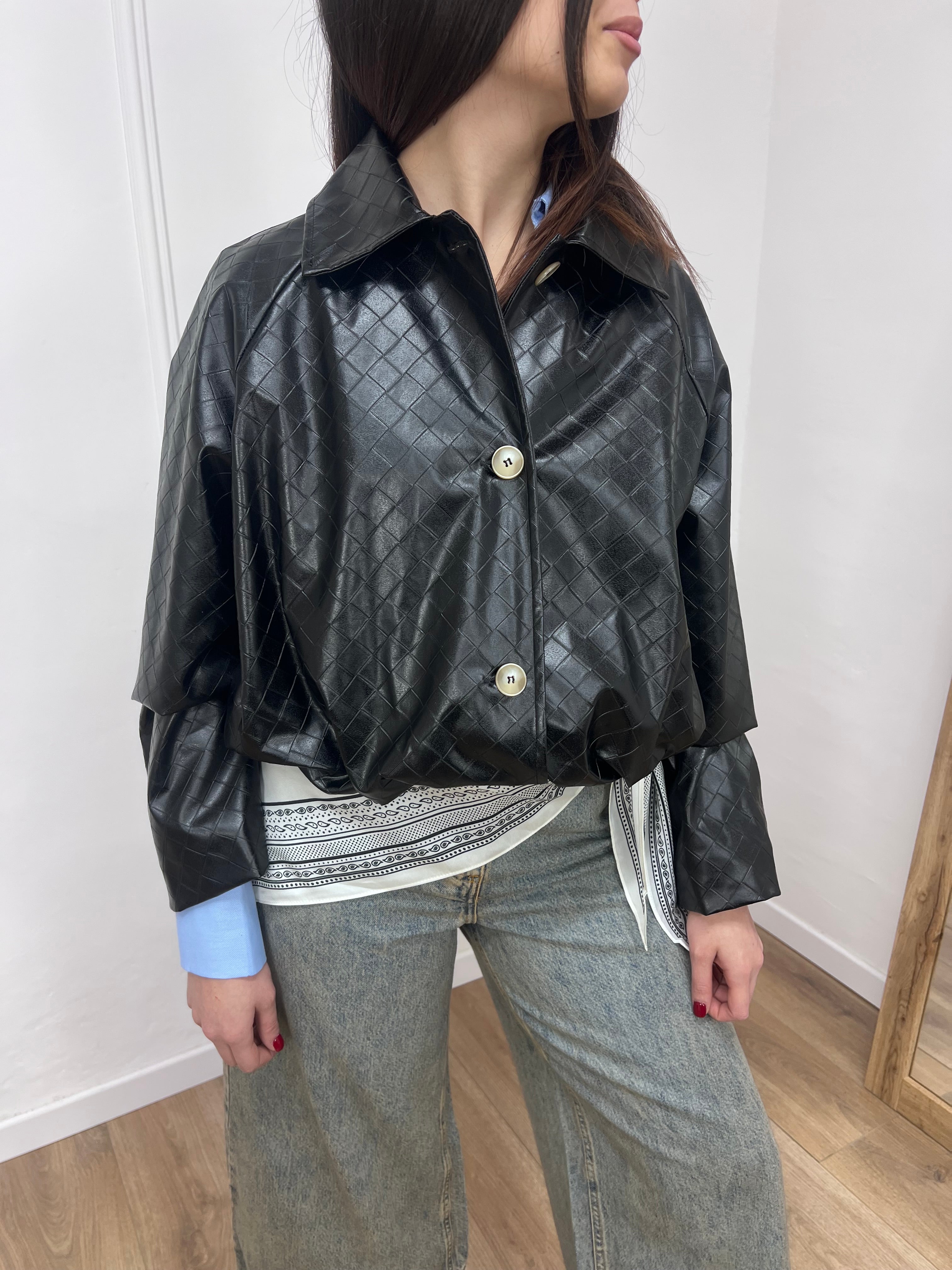 BOMBER ECO TRAMA INTRECCIATA BOTTEGA NERO SUSY MIX
