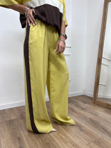 PANTALONE LACCIO BANDA CUPRO IRINA GIALLO MOTEL
