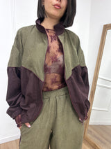 BOMBER JOGGER BICOLORE ELENA VERDE SUSY MIX