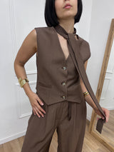 GILET CREP BOTTONI E CRAVATTA VANIA MORO SUSY MIX