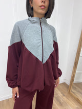 FELPA BOMBER ARRICCIATO CHEVRON BAROLO SARA SUSY MIX