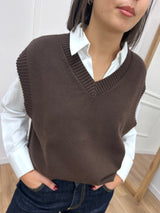 GILET IN MAGLIA SCOLLO V MORO SUSY MIX