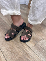 CIABATTONA “H” CAMOSCIO CON STRAPPO CAMOSCIO TDM ATTIKA