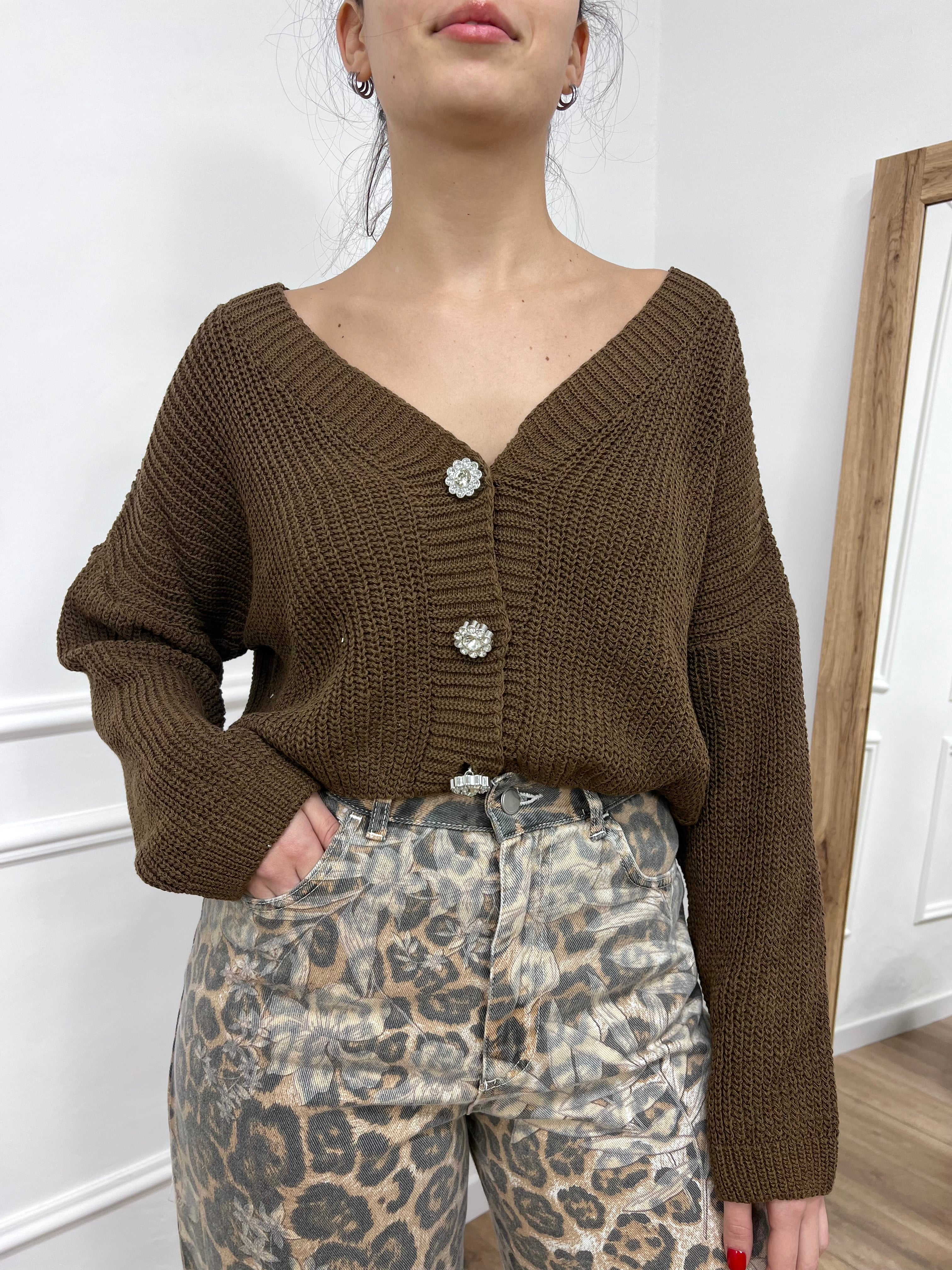 CARDIGAN CROP FILO BOTTONI GIOIELLO MORENA MORO SUSY MIX
