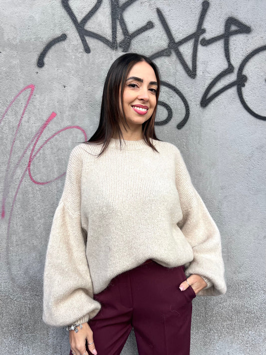 SUSY MIX MAGLIA OVER MOHAIR MANICA PALLONCINO  MIA BURRO