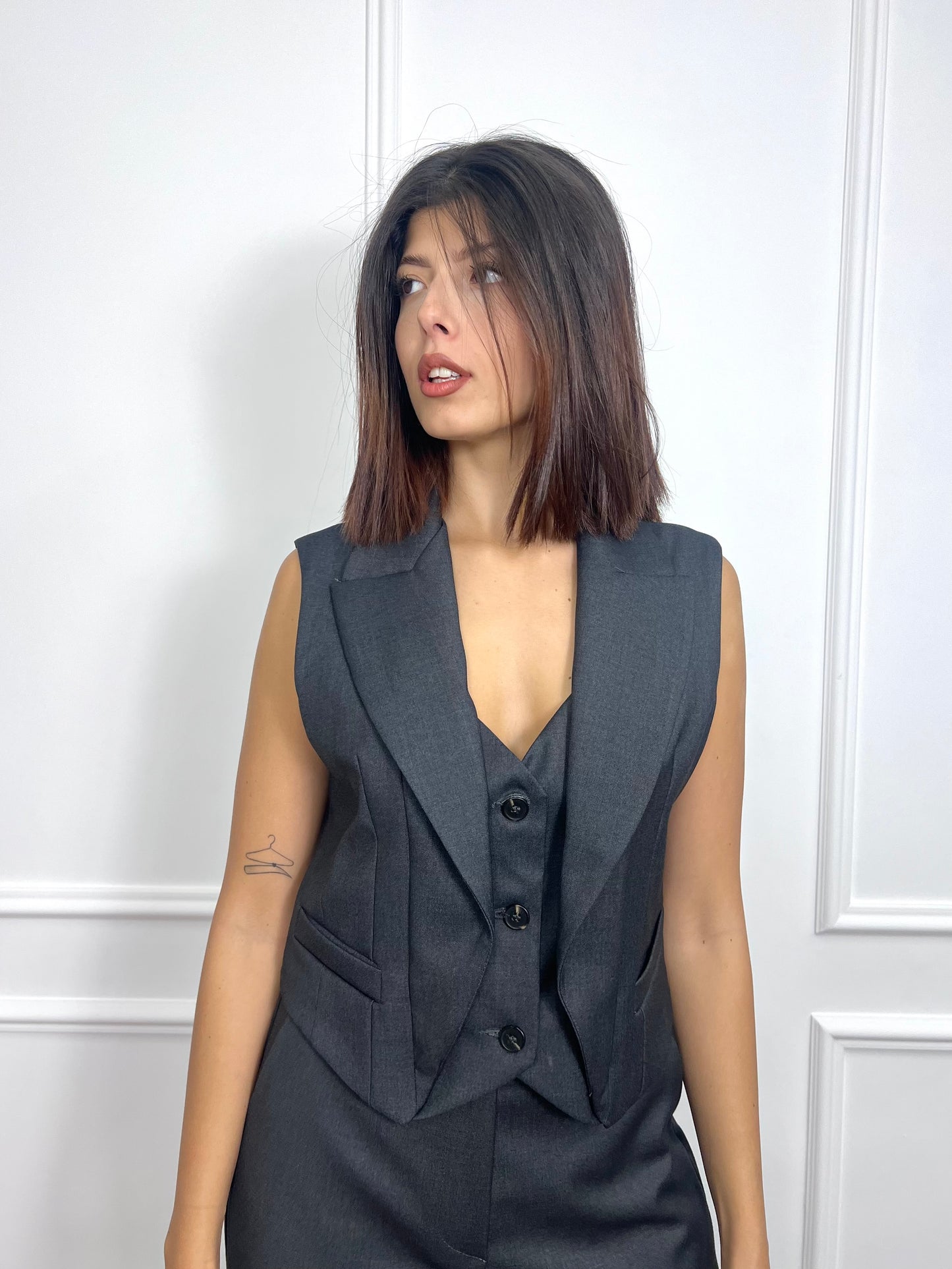 SUSY MIX GILET SARTORIALE REVER CAMILLA GRAFFITE