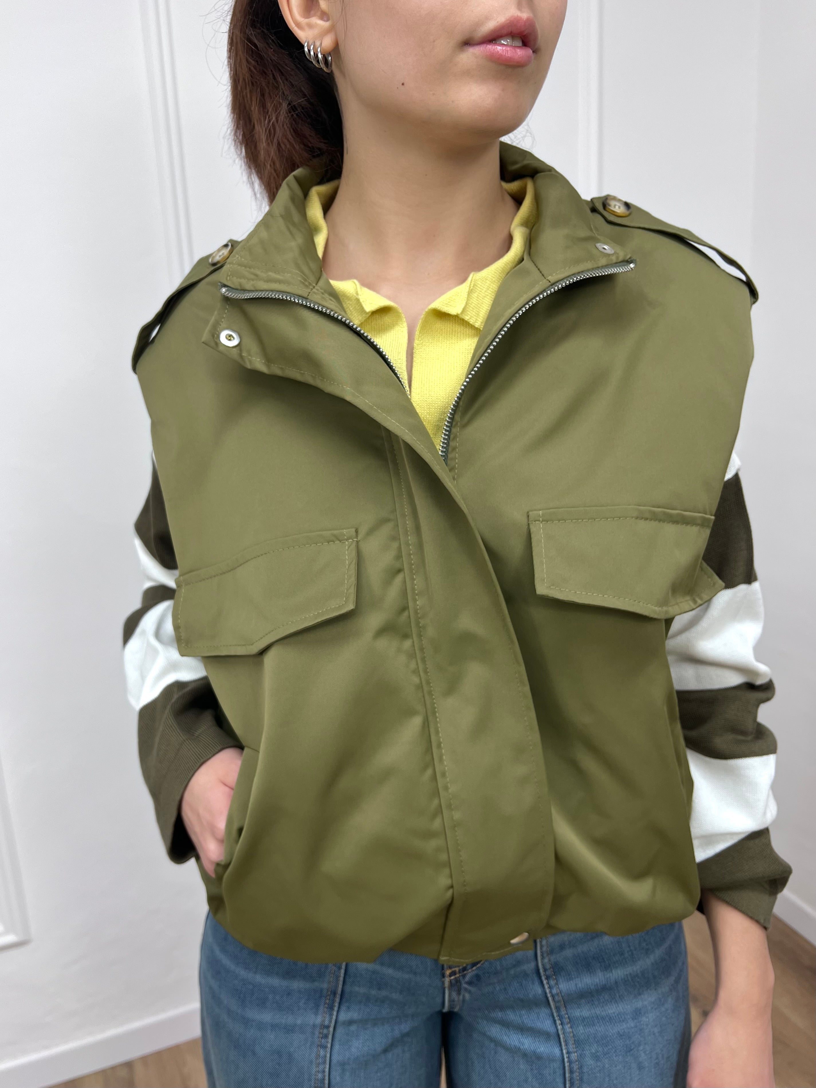 BOMBER SMANICATO TASCONI TAMI VERDE SUSY MIX
