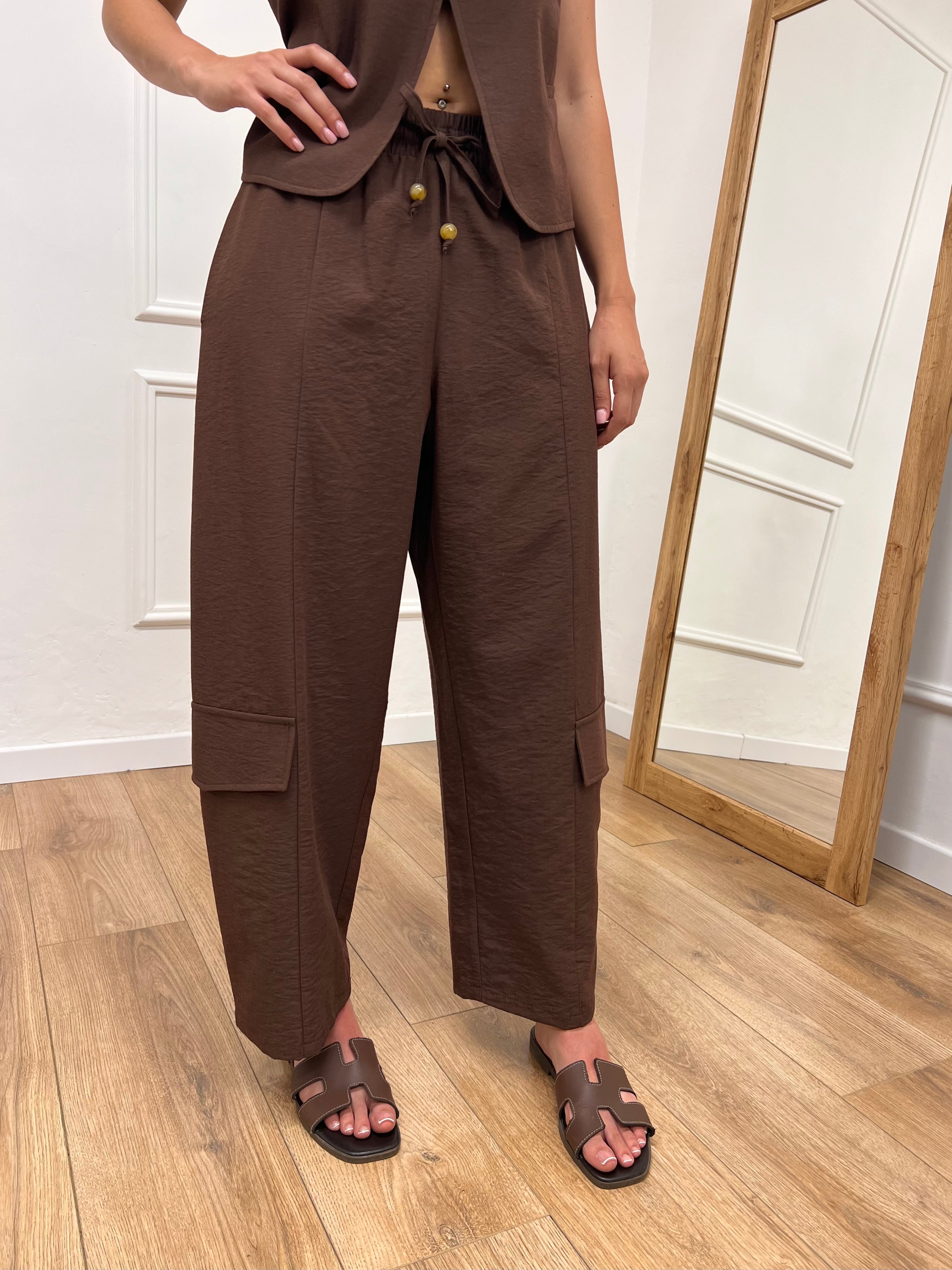 PANTALONE OVETTO CARGO SILVIA CAFFÈ SUSY MIX