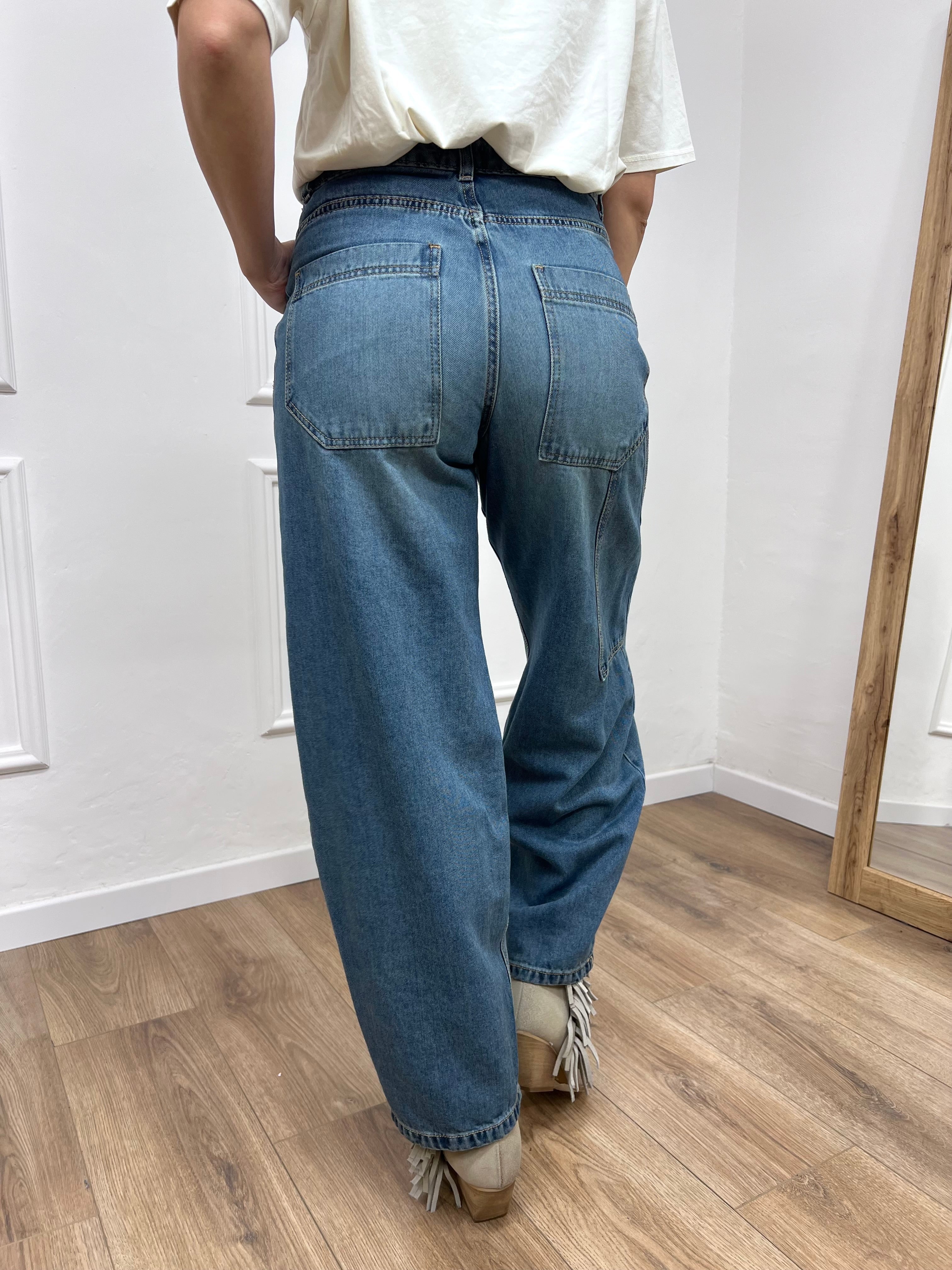 DENIM VITA ALTA WORK TINA BLU WASHED SUSY MIX