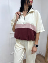 BLUSA M/C CERNIERA BICOLORE IRINA BURRO MOTEL