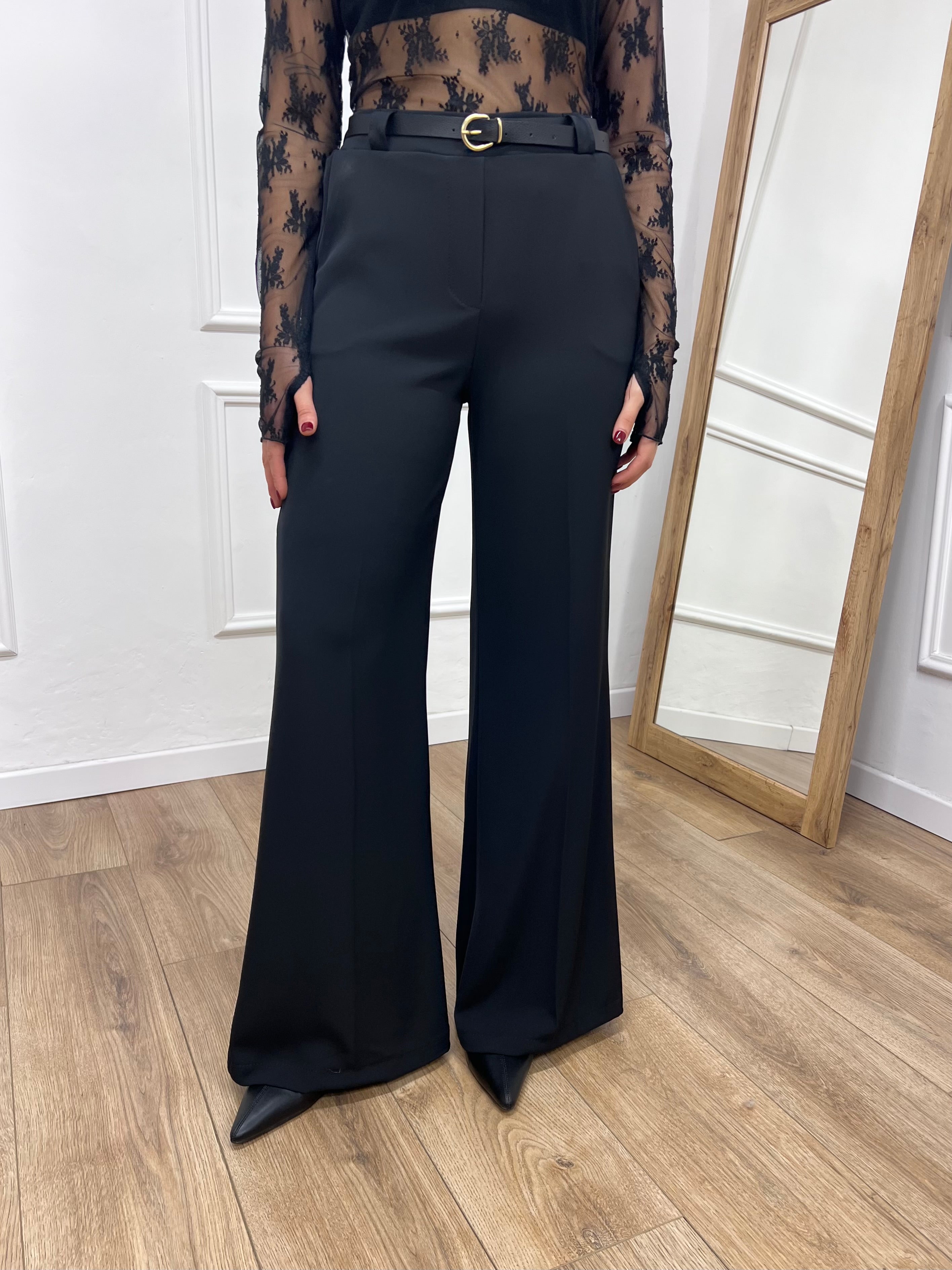 PANTALONE PALAZZO FLUIDO MARTA NERO SUSY MIX