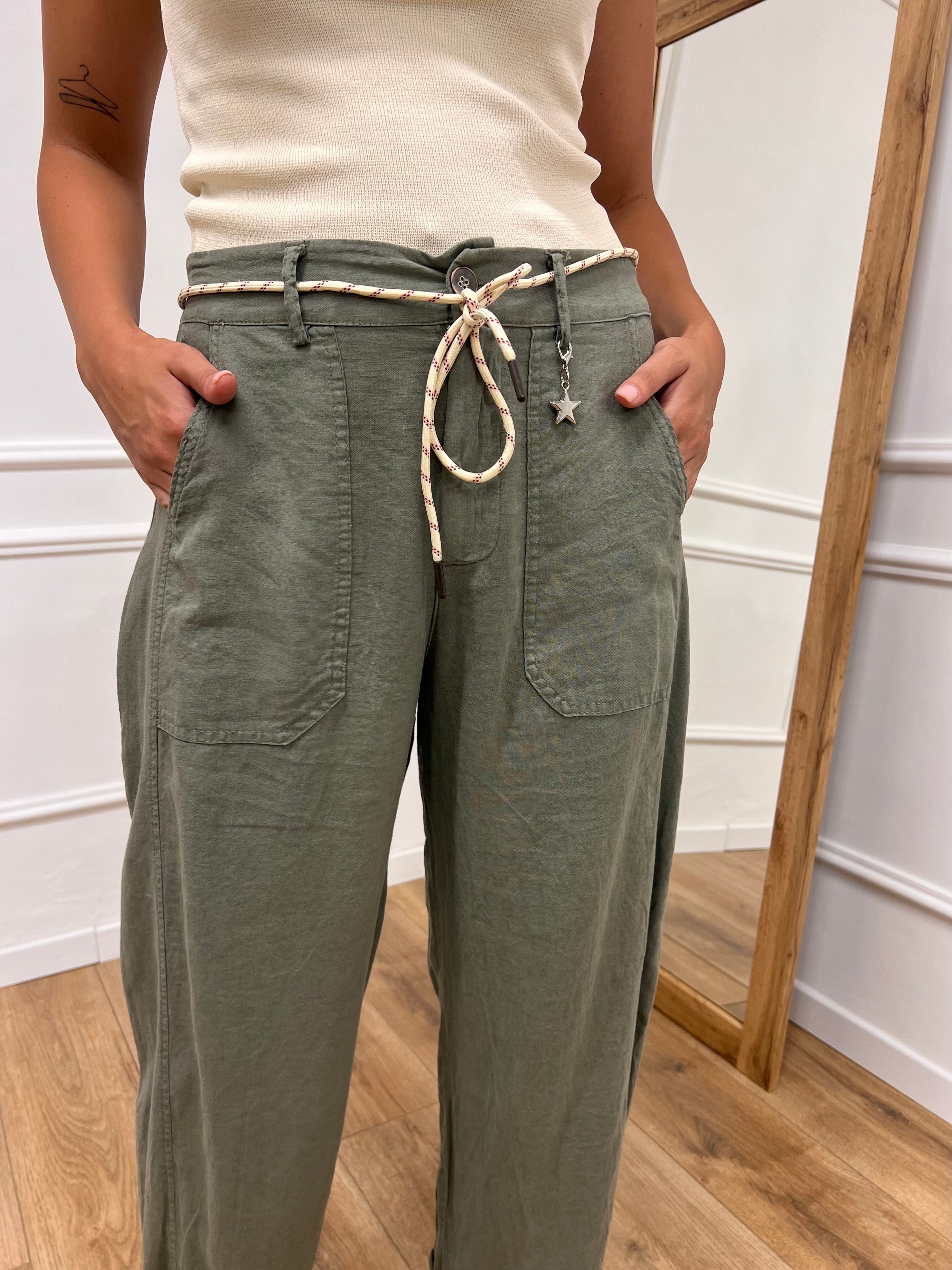 PANTALONE BALLON STELLINA LINO MILITARE SUSY MIX