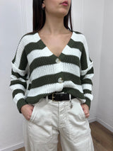 CARDIGAN FILO RIGATO BOTTONI CHIARA MILIRARE SUSY MIX