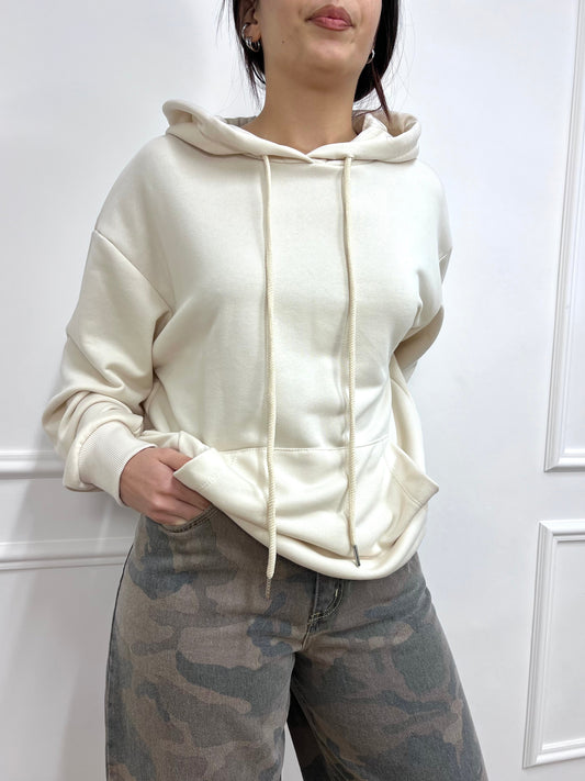 SUSY MIX FELPA MARSUPIO CAPPUCCIO AGATA BURRO