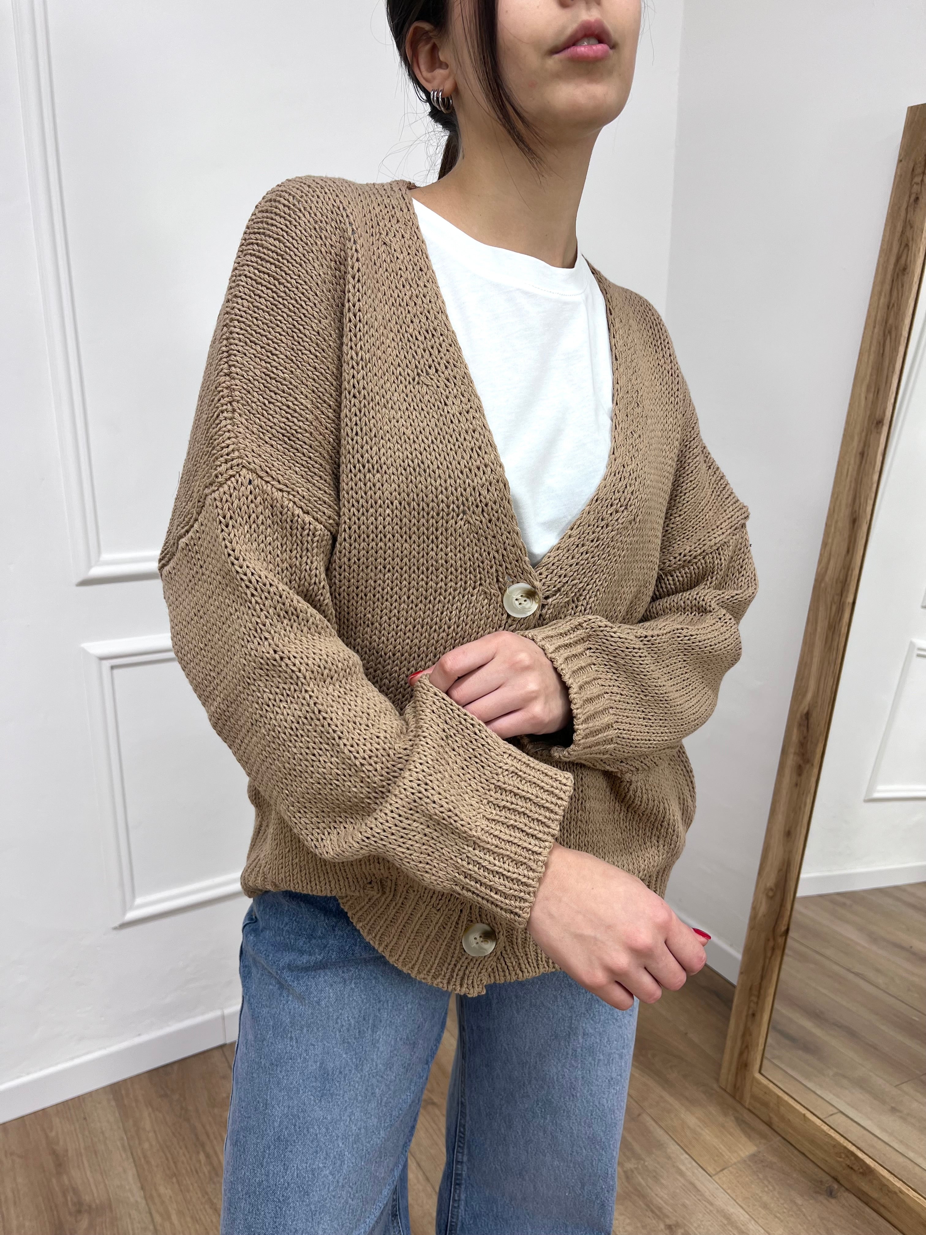 CARDIGAN FILO OVER TASCHE BENEDETTA CORDA SUSY MIX