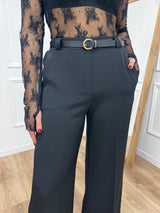 PANTALONE PALAZZO FLUIDO MARTA NERO SUSY MIX
