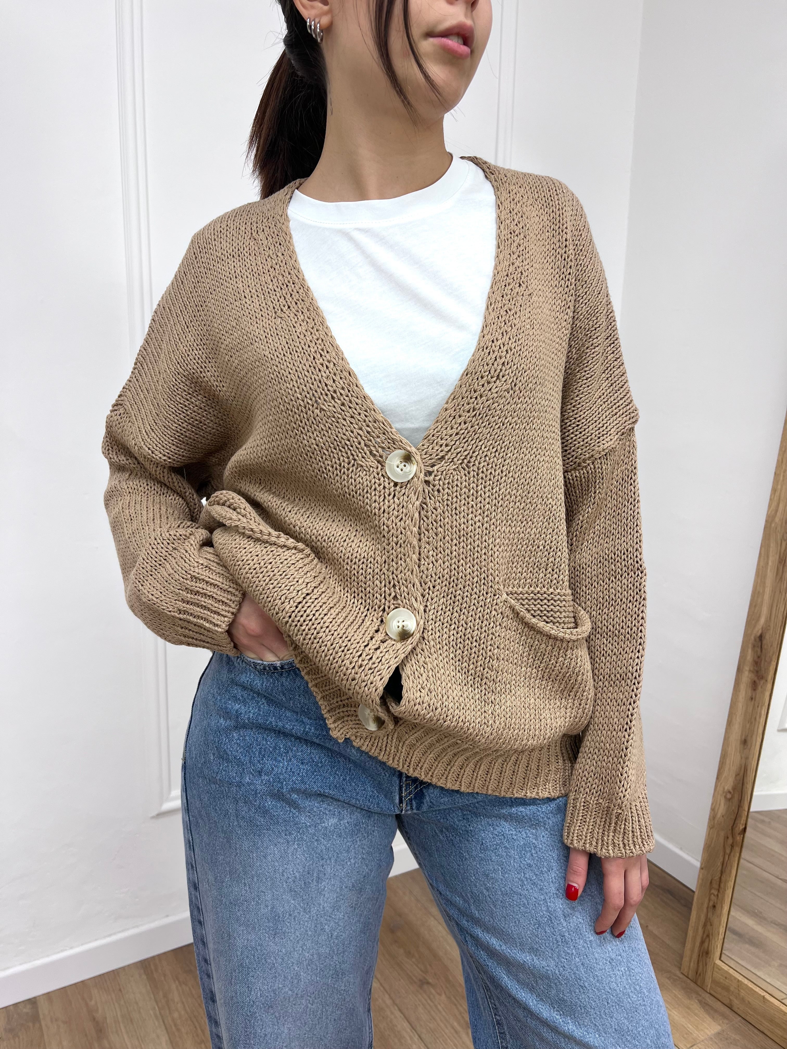 CARDIGAN FILO OVER TASCHE BENEDETTA CORDA SUSY MIX