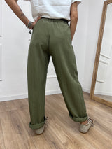 PANTALONE BALLON STELLINA CUPRO MILITARE SUSY MIX