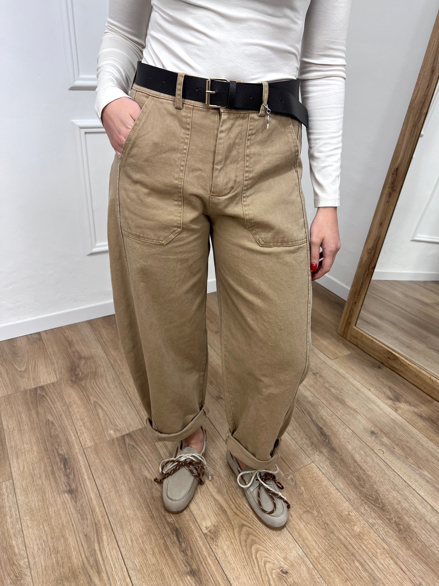SUSY MIX PANTALONE BALLON STELLINA CAMEL