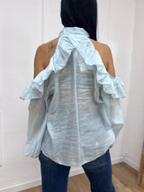 BLUSA CUT OUT ROUCHES ALENA CIELO SUSY MIX
