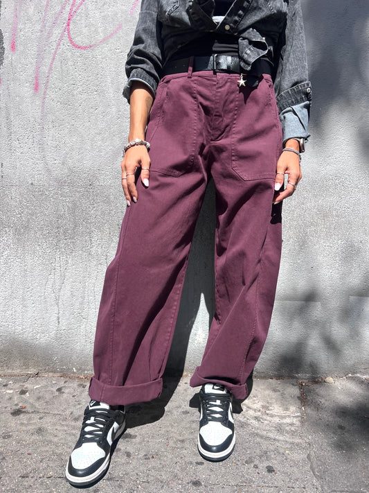 SUSY MIX PANTALONE VITA ALTA BALLON STELLINA VINO