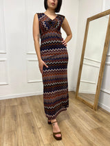 ABITO SCOLLO V NODO CROCHET SANNIE BLU