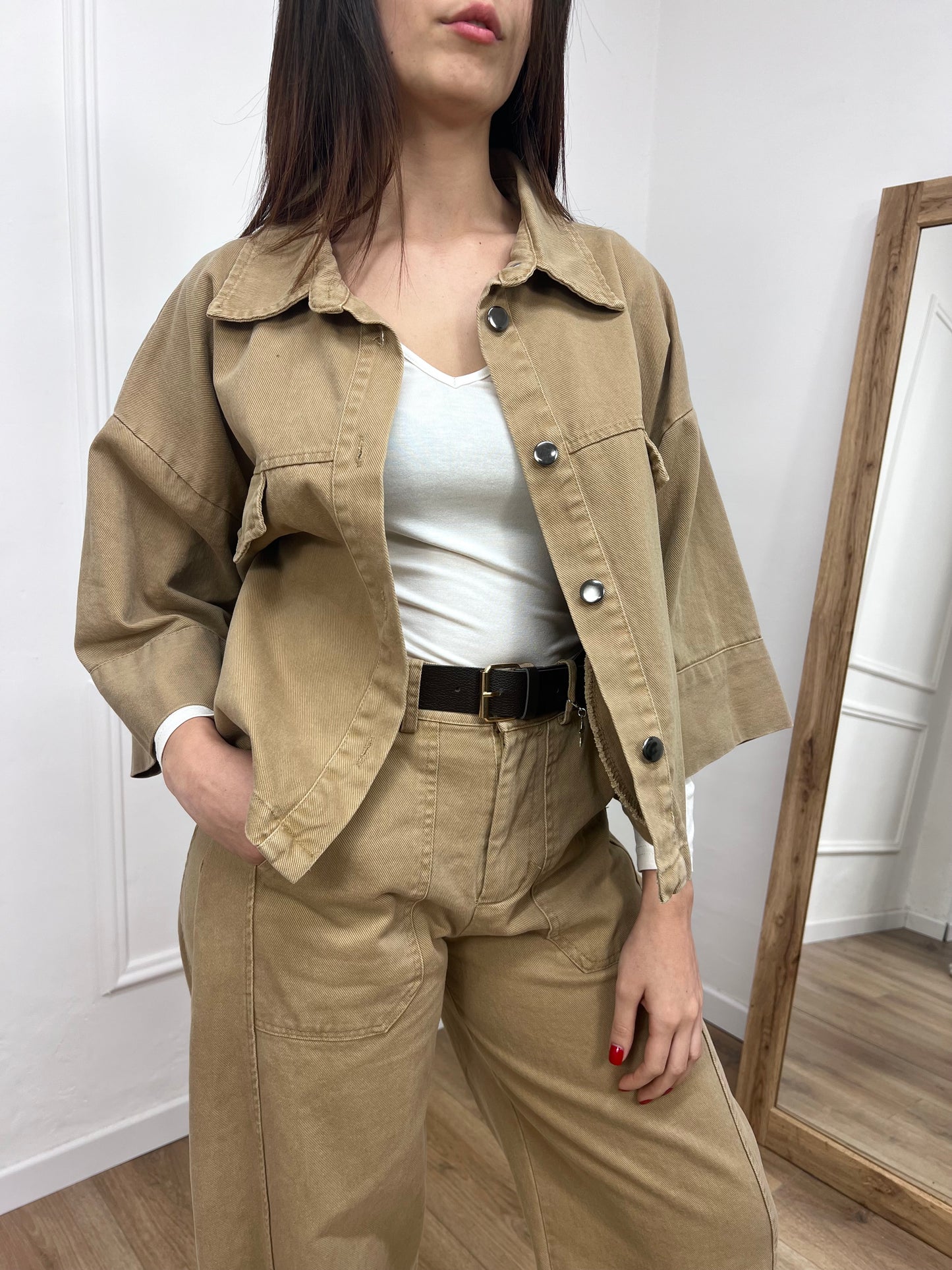 SUSY MIX CAMICIA M/MANICA APP GIOIELLO CAMEL