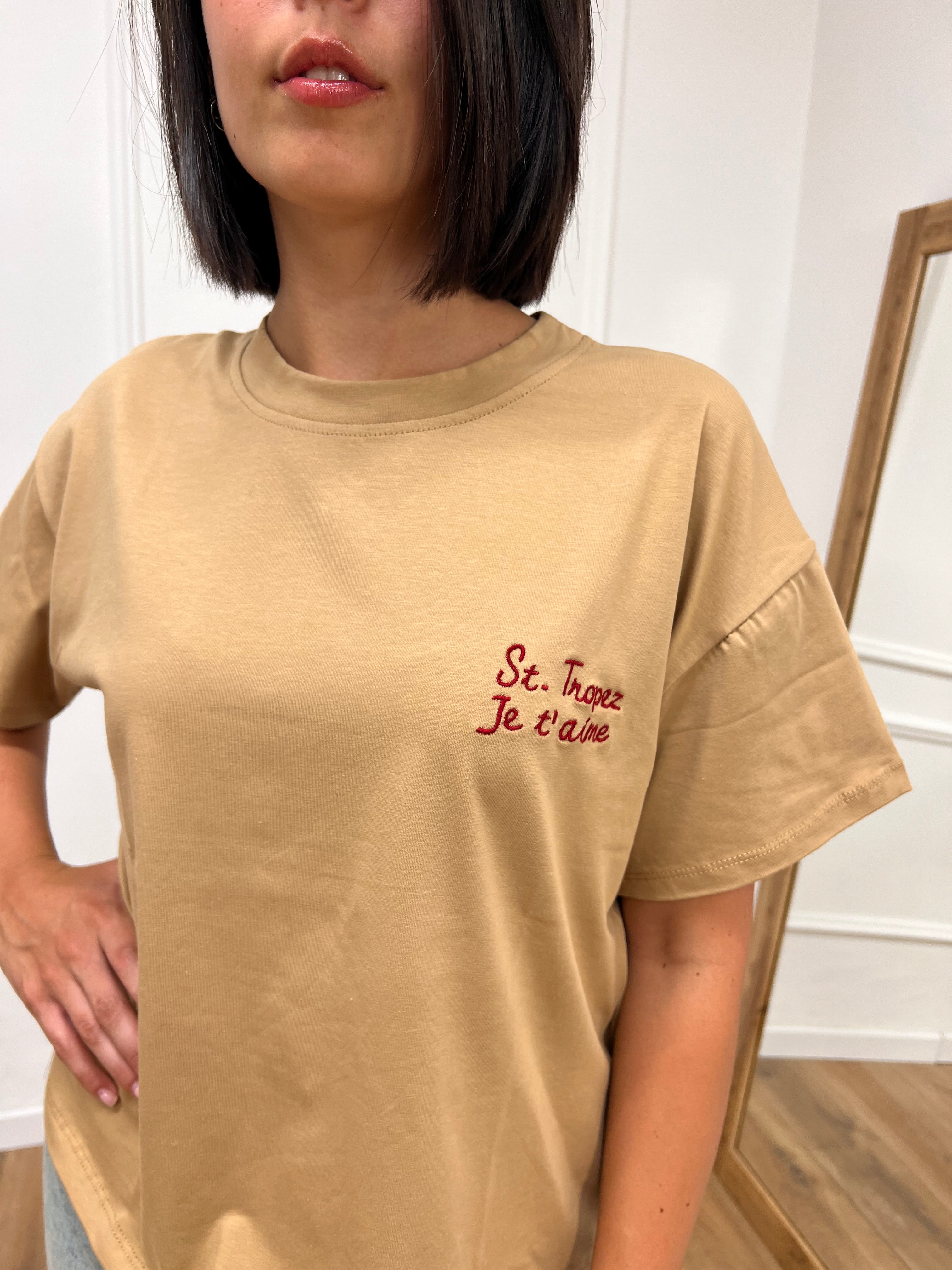 T-SHIRT M/C GIROCOLLO ST. TROPEZ BISCOTTO MOTEL