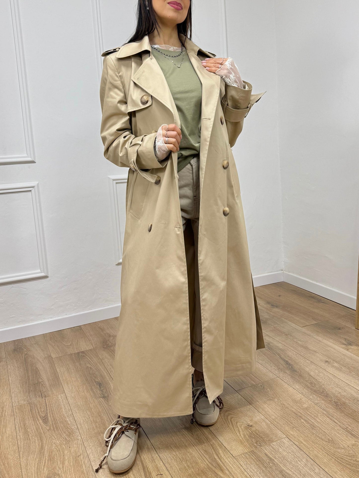 SUSY MIX TRENCH LUNGO IRMA BEIGE