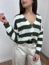 CARDIGAN FILO RIGATO BOTTONI CHIARA MILIRARE SUSY MIX