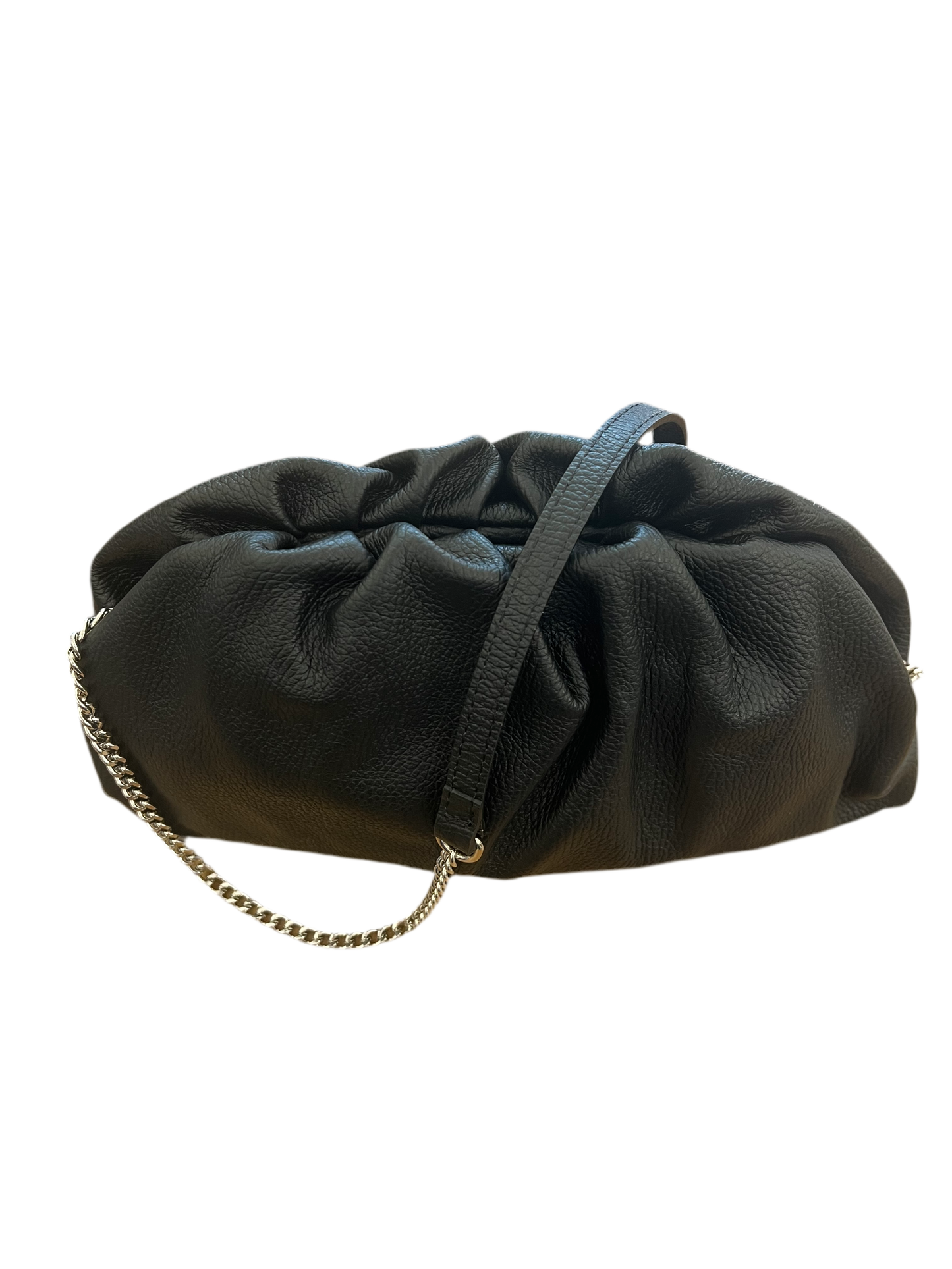 BORSA IN PELLE CON TRACOLLA  POUCH NERO