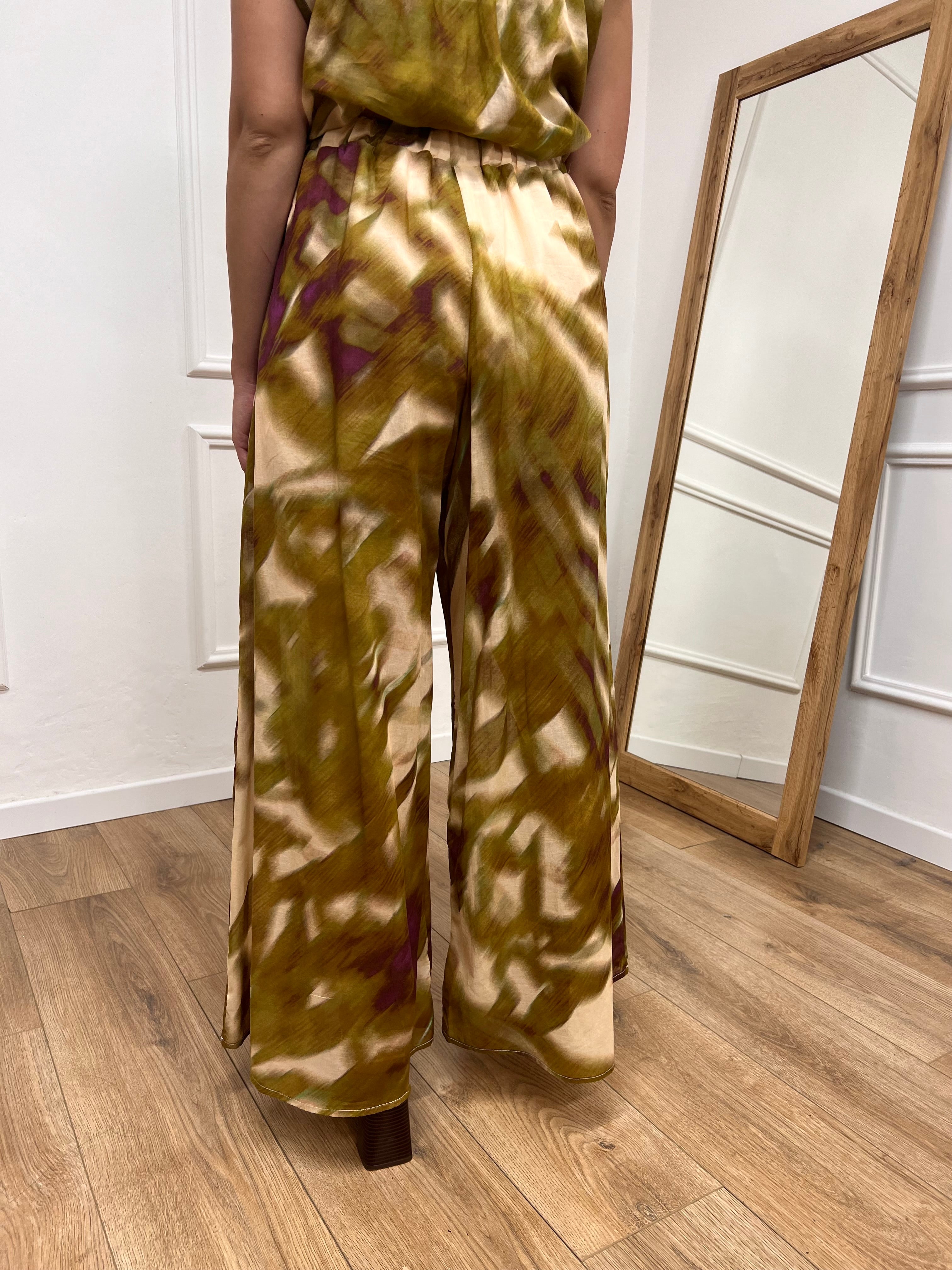 PANTALONE PALAZZO FANTASIA ASTRATTA FICO SUSY MIX