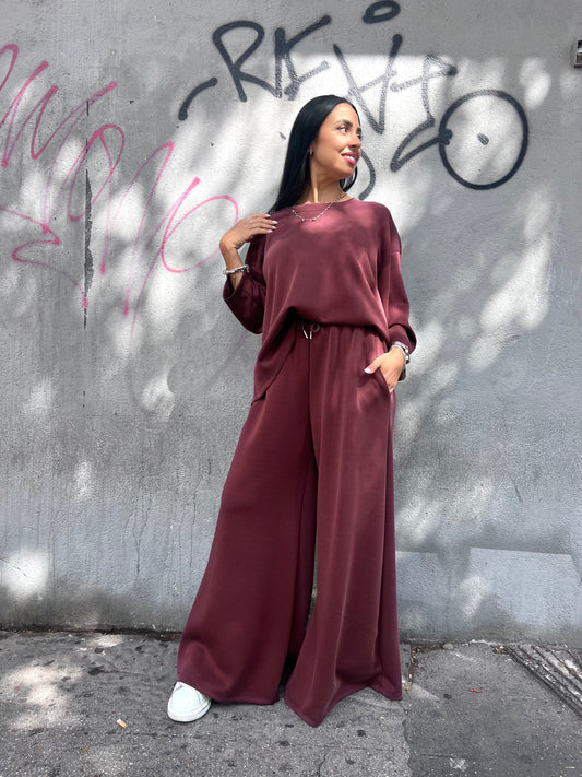 SUSY MIX COMPLETO FELPA& PANTALONE MARIKA BURGUNDY