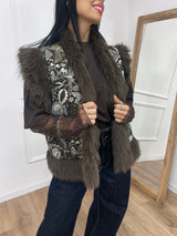 GILET JACQUARD & ECOFUR MORO SUSY MIX