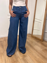 PANTALONE DENIM CHAMBRAY VITA REGOLARE ZERA BLU