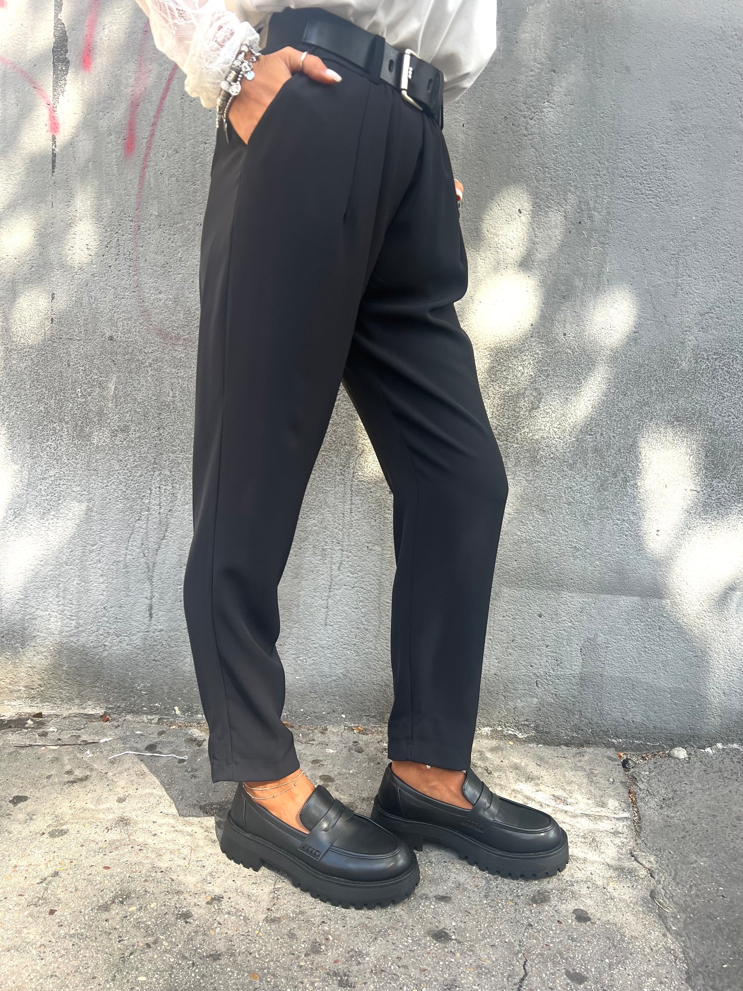 SUSY MIX PANTALONE FLUIDO MARINA NERO