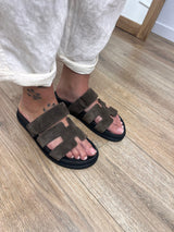 CIABATTONA “H” CAMOSCIO CON STRAPPO CAMOSCIO TDM ATTIKA