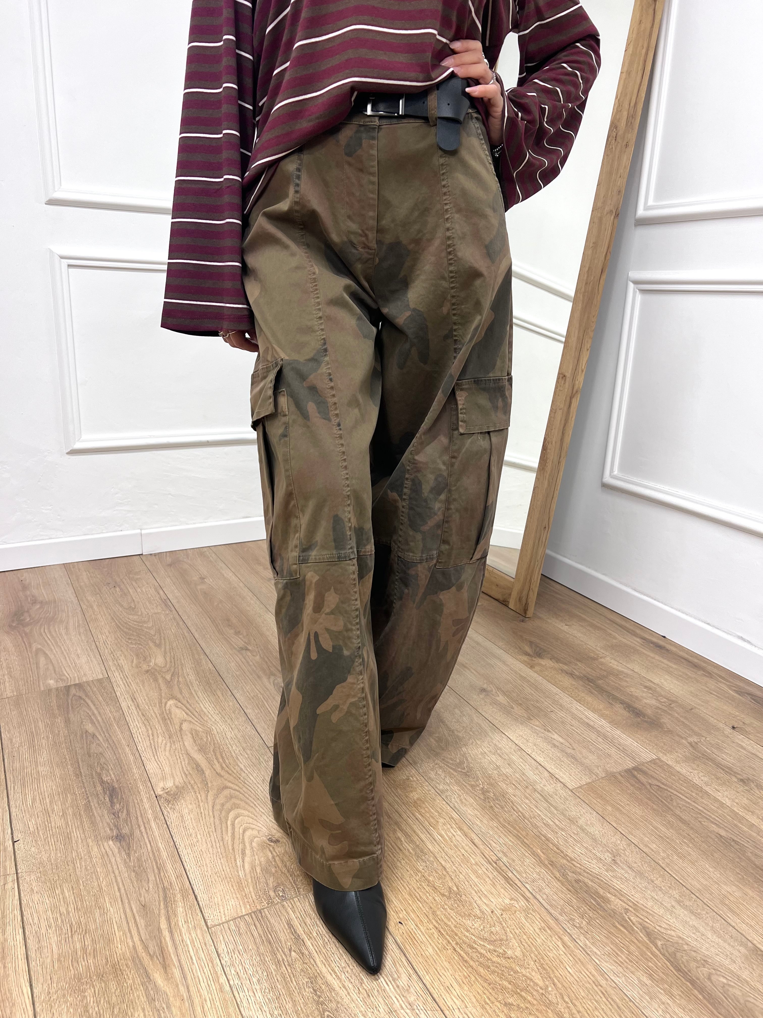 PANTALONE BARREL CARGO CAMOUFLAGE SUSY MIX