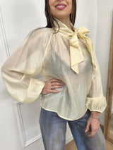 BLUSA CON FIOCCO BARBARA GIALLO BURRO SUSY MIX