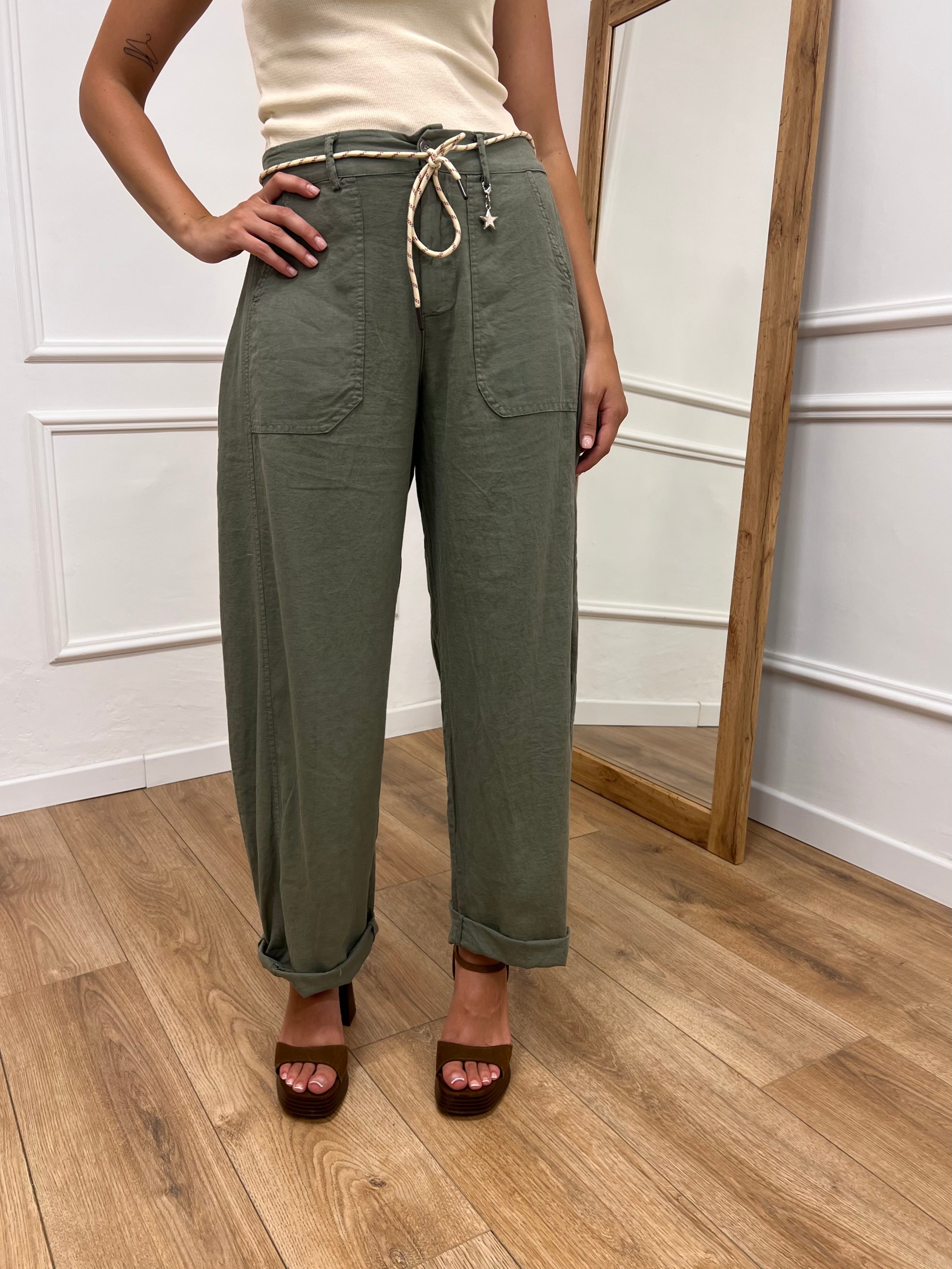 PANTALONE BALLON STELLINA LINO MILITARE SUSY MIX