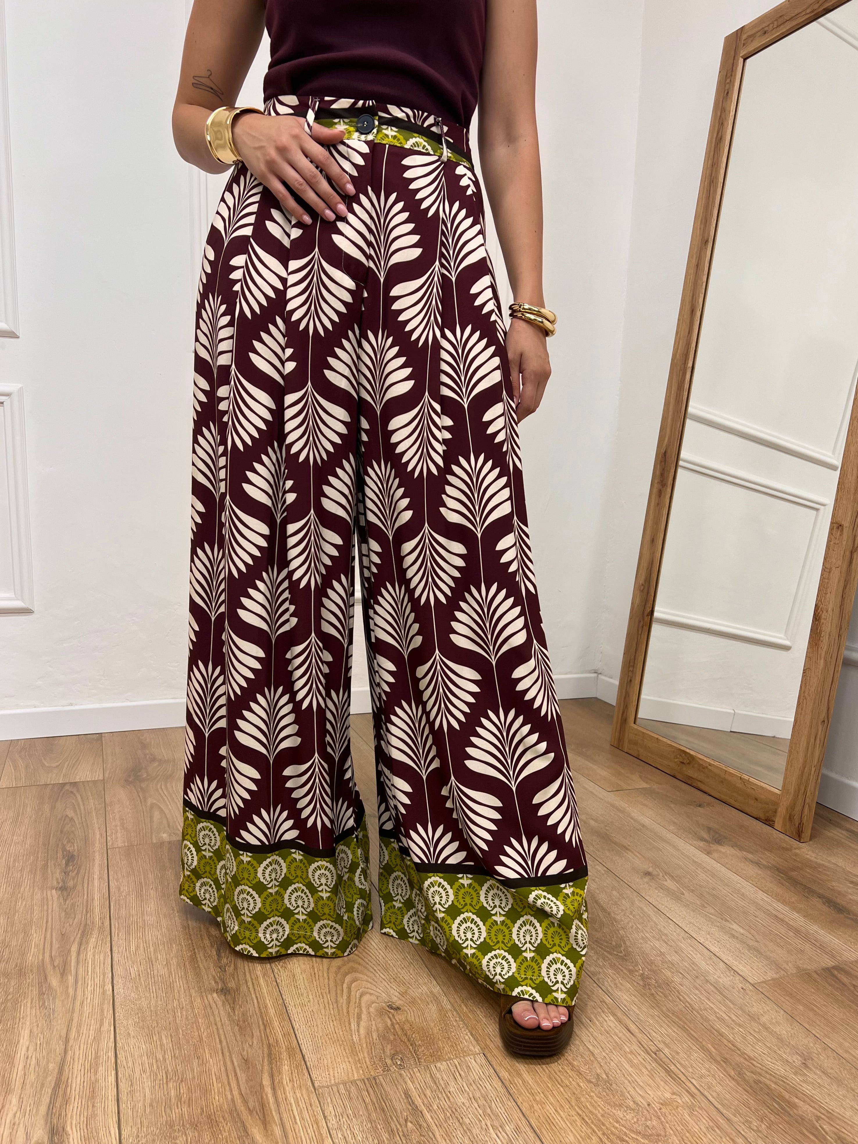 PANTALONE VITA ALTA PALAZZO FANTASIA FICO SUSY MIX