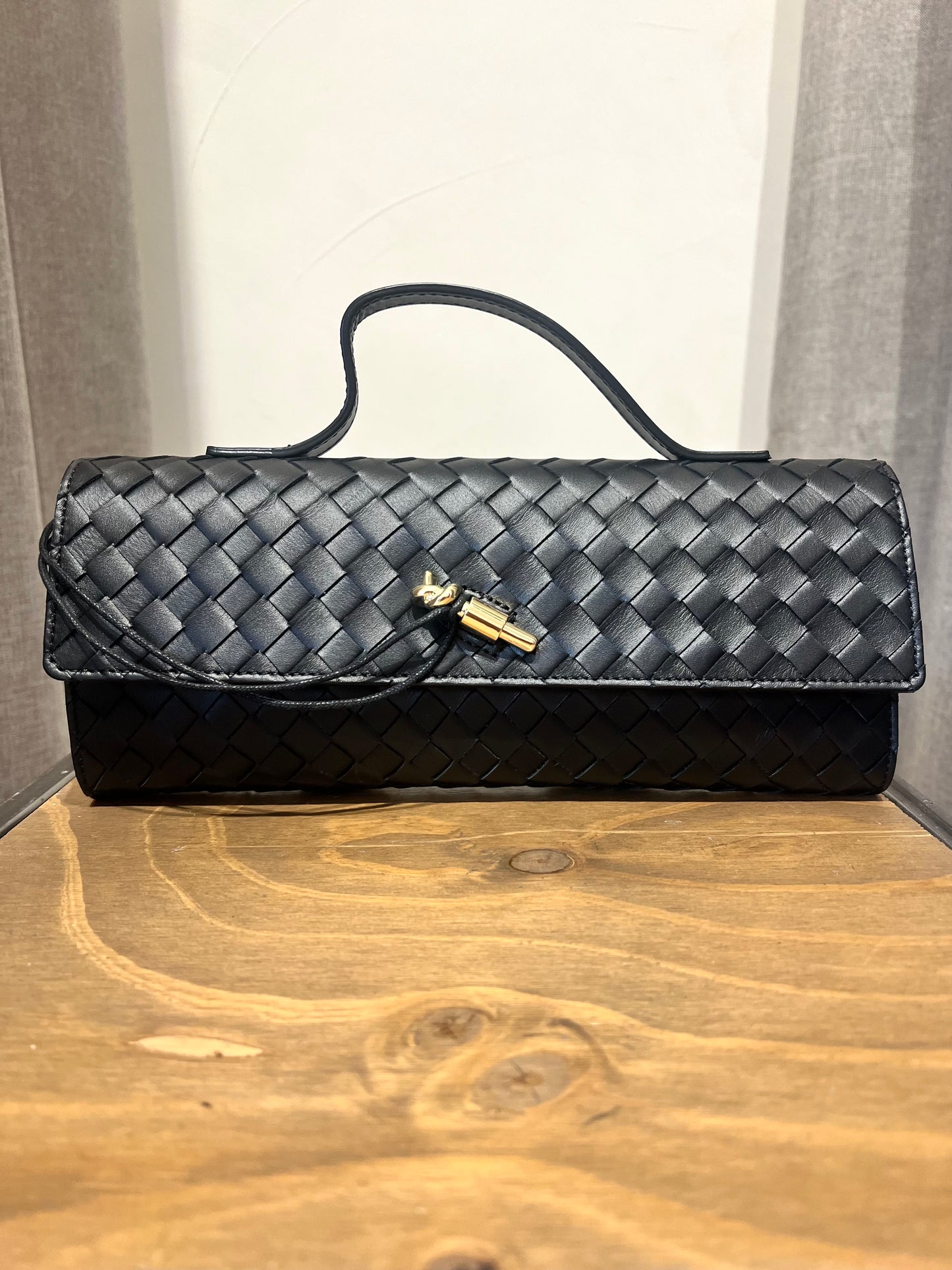 BORSA BAGUETTE VERA PELLE BOTTEGA NERO