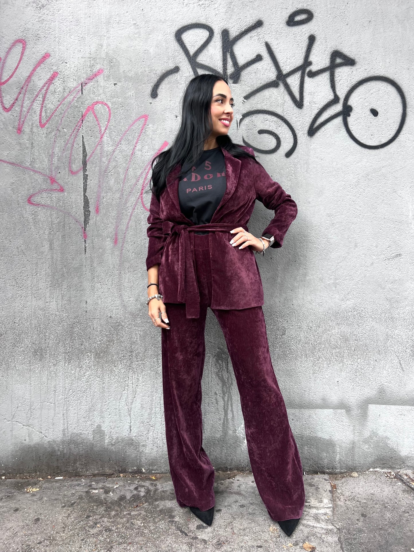 SUSY MIX COMPLETO GIACCA FUSCIACCA & PANT CINIGLIA VINO